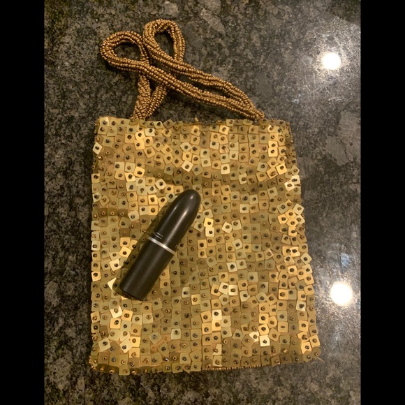 Vintage Handbags - Vintage gold beaded handbag